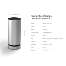 Load image into Gallery viewer, Aether Smart Portable Air Purifier - silver
